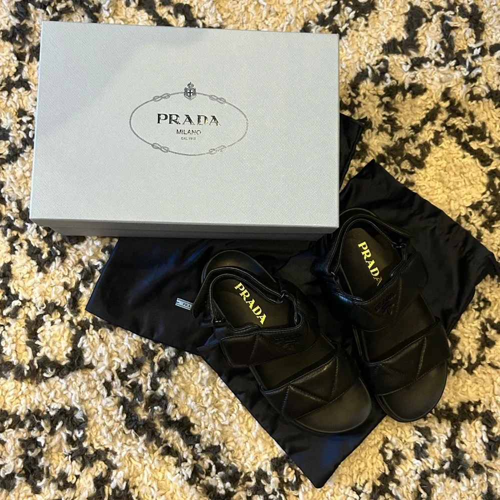Prada padded leather sports sandals - Picture 6 of 16